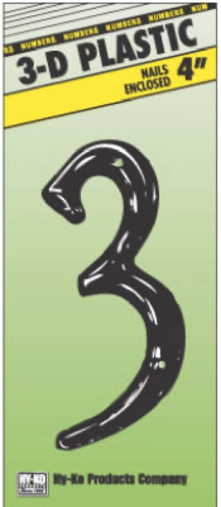 4" BLK Plas Number 3