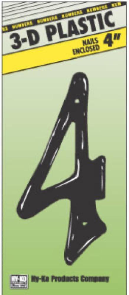 4" BLK Plas Number 4