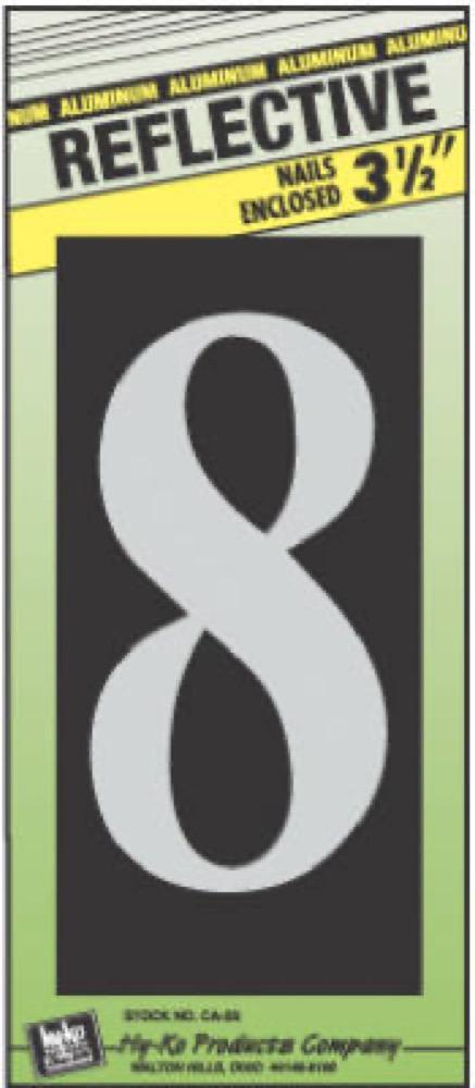 3-1/2" Refl ALU Num 8