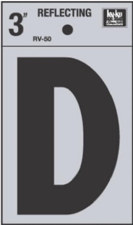 3" Refl Vinyl Letter D