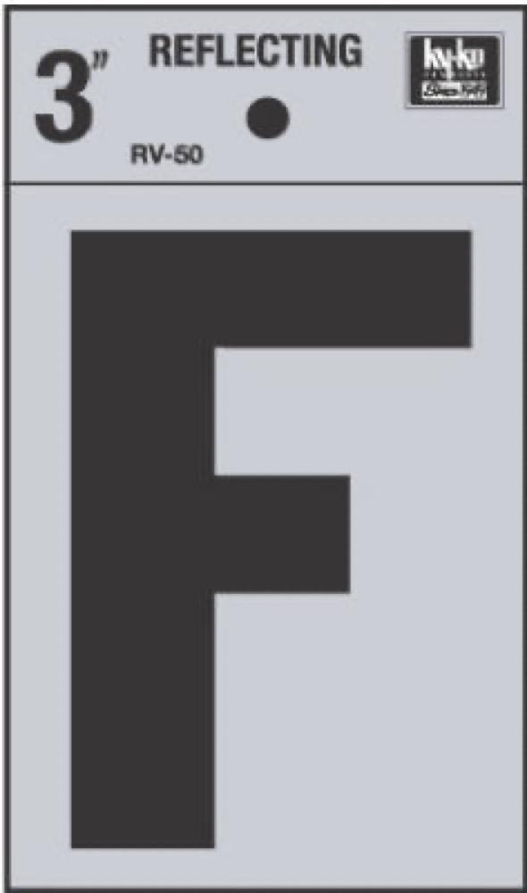 3" Refl Vinyl Letter F