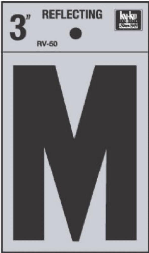 3" Refl Vinyl Letter M