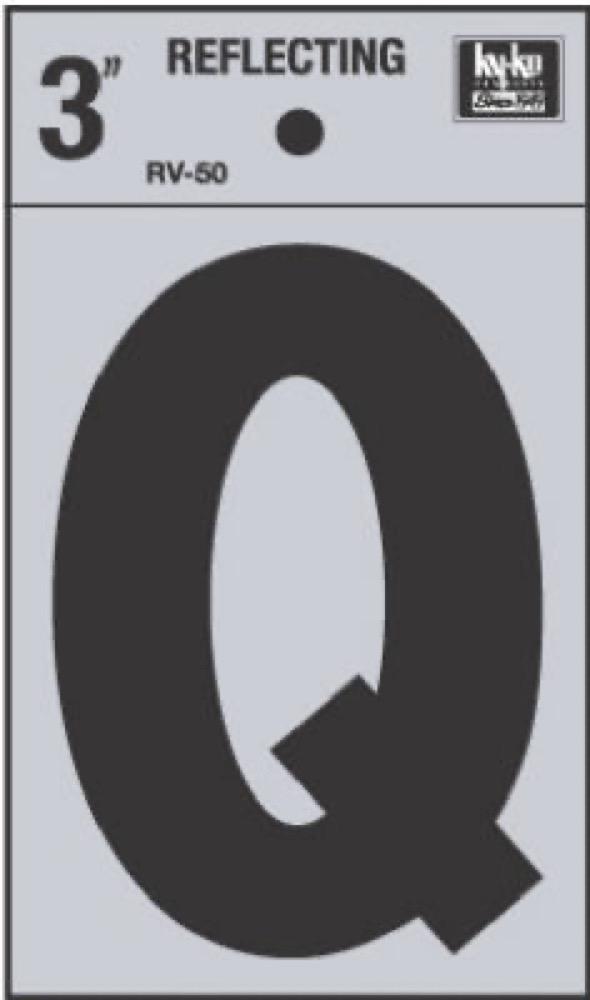 3" Refl Vinyl Letter Q