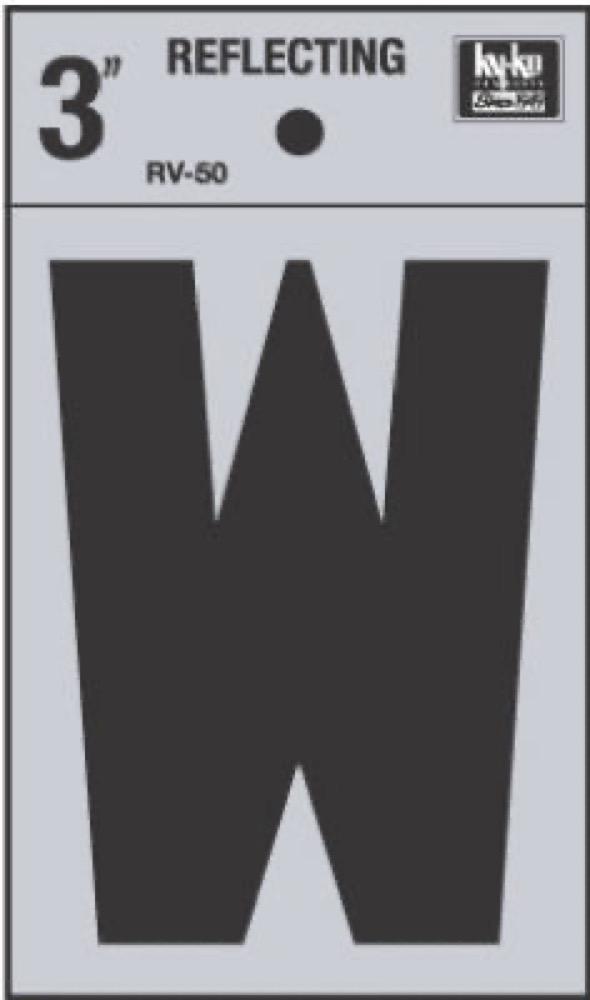 3" Refl Vinyl Letter W