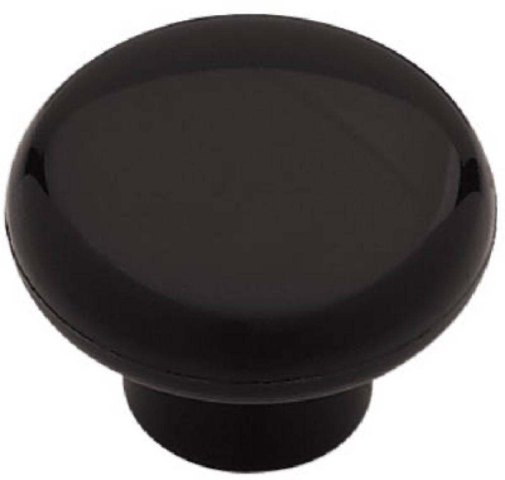 1-3/8"BLK Plas RND Knob
