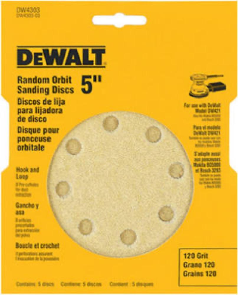 5PK 5" 120G Sandpaper
