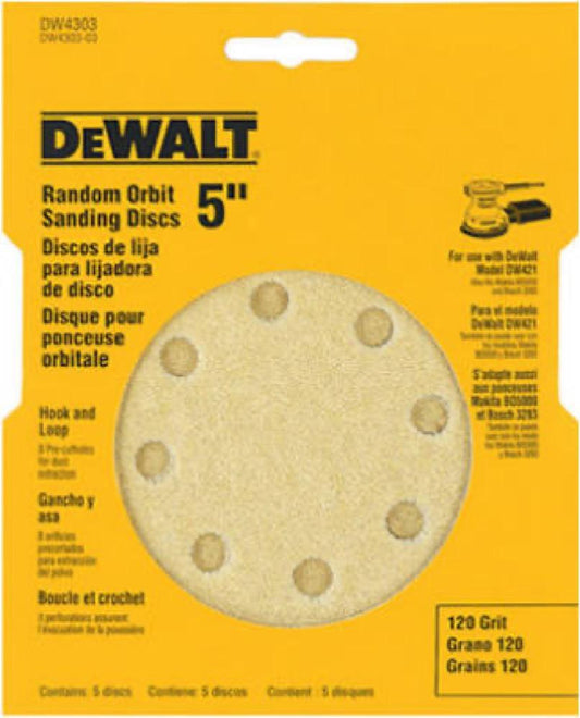 5PK 5" 120G Sandpaper