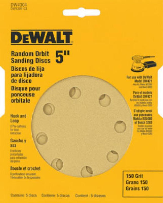 5PK 5" 150G Sandpaper