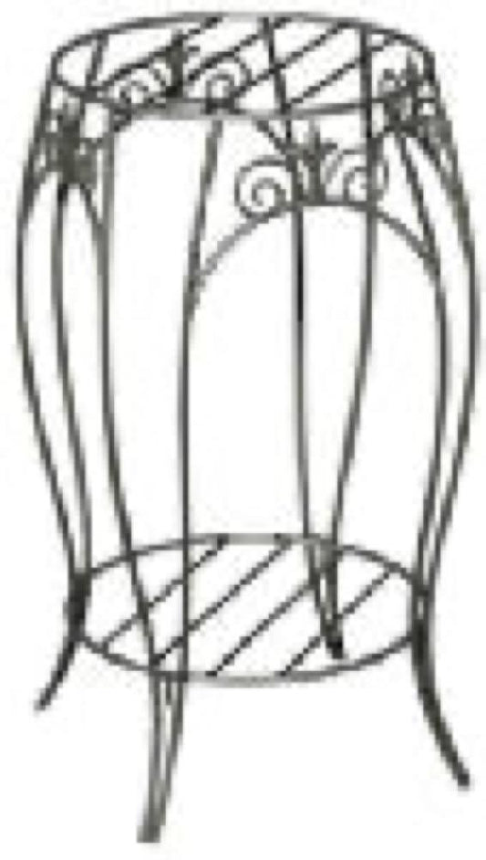 20" BLK Fin Plant Stand