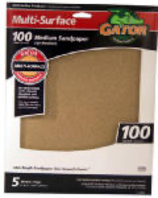 5PK 9x11 100G Sandpaper