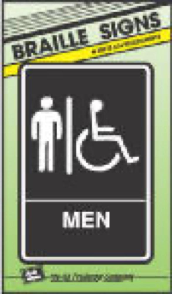 6x9 Brail Men Rest Sign