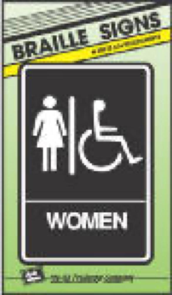 6x9Brail Wome Rest Sign