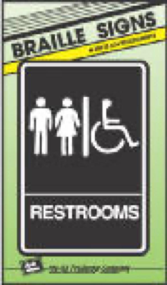 6x9 Brail Restroom Sign