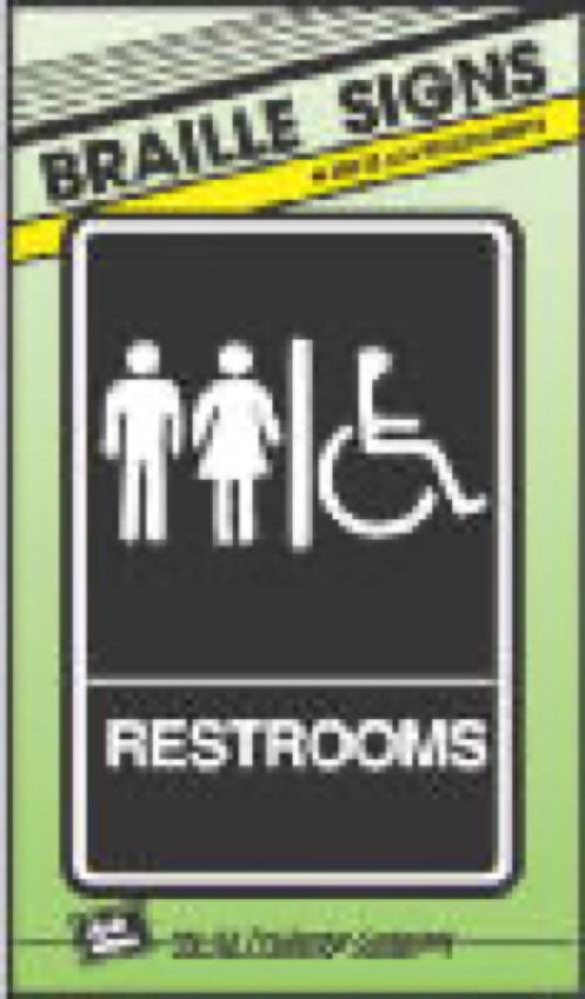 6x9 Brail Restroom Sign